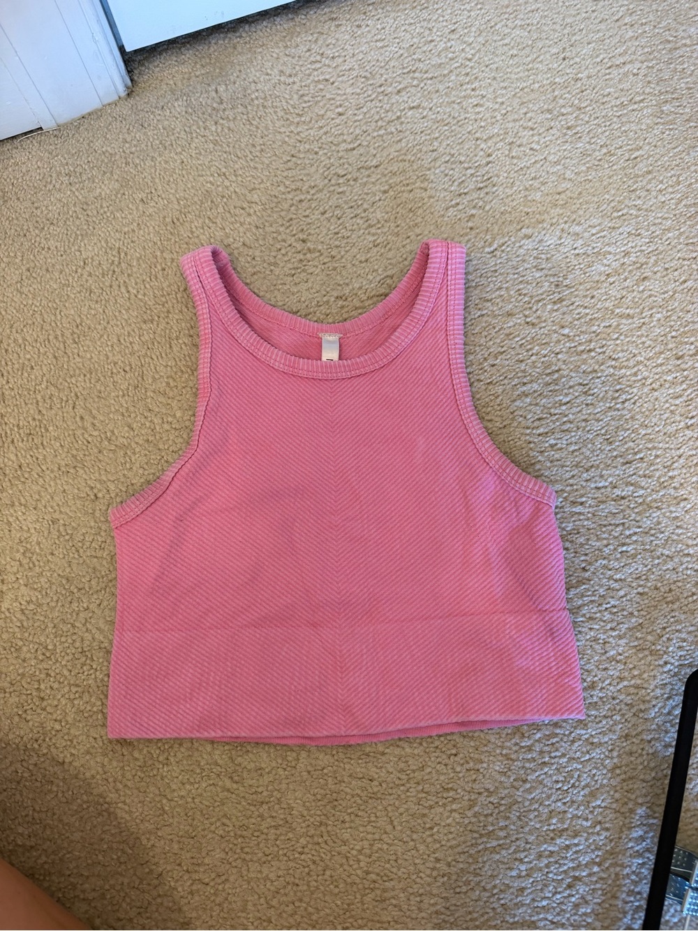Nikibiki Pink Ribbed Cropped Tank